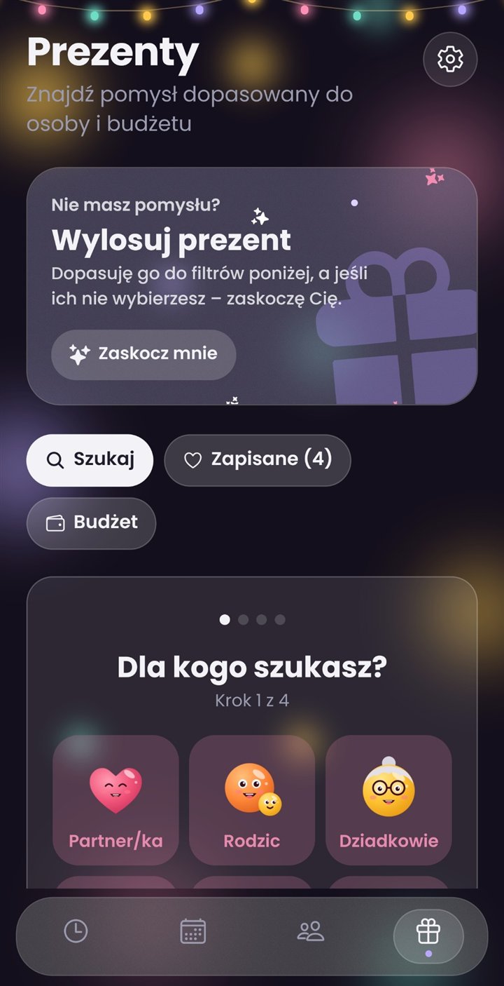 Ekran aplikacji: Dar